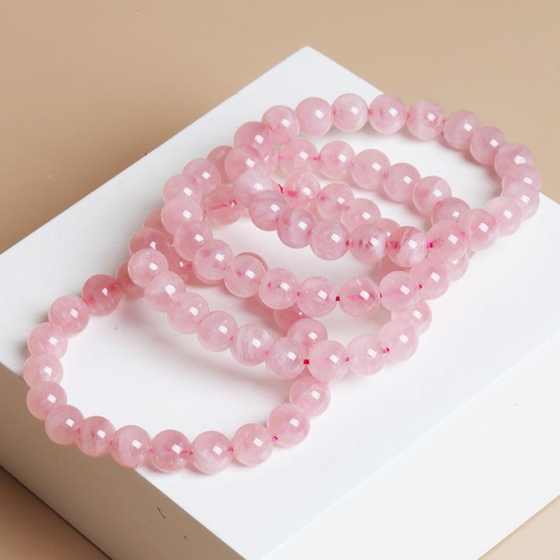 8/10/12MM Madagascar Rose Quartz Bracelet Wholesale - Free Shipping Over 300USD - Price at $ 5.60 /pc