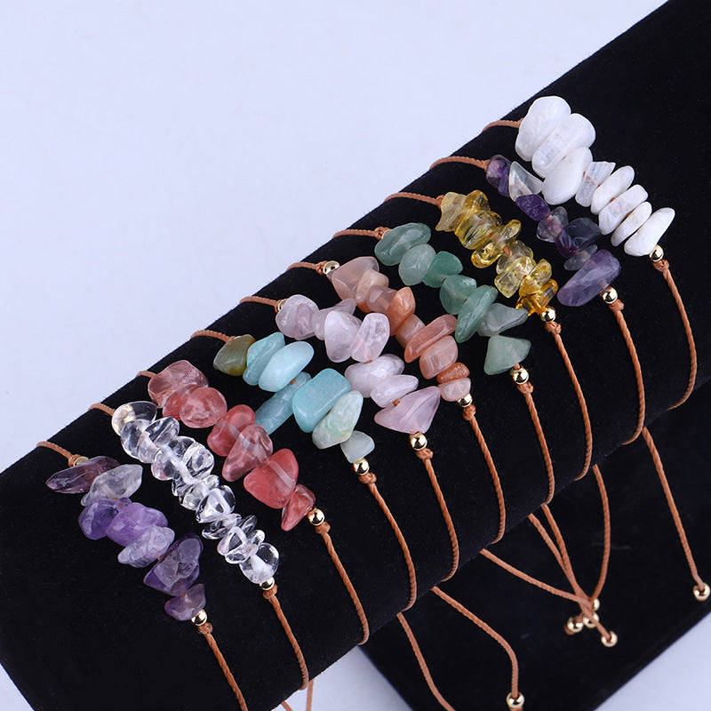 crystal chips rope bracelet