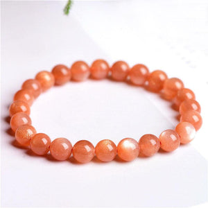 8/10/12MM Orange Moonstone Bracelet Wholesale - Free Shipping Over 300USD - Price at $ 22.00 /pc