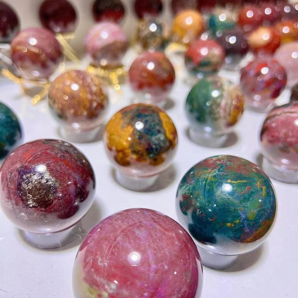 5-7cm Ocean Jasper sphere Wholesale - Free Shipping Over 300USD - Price at $ 62.00 /pc
