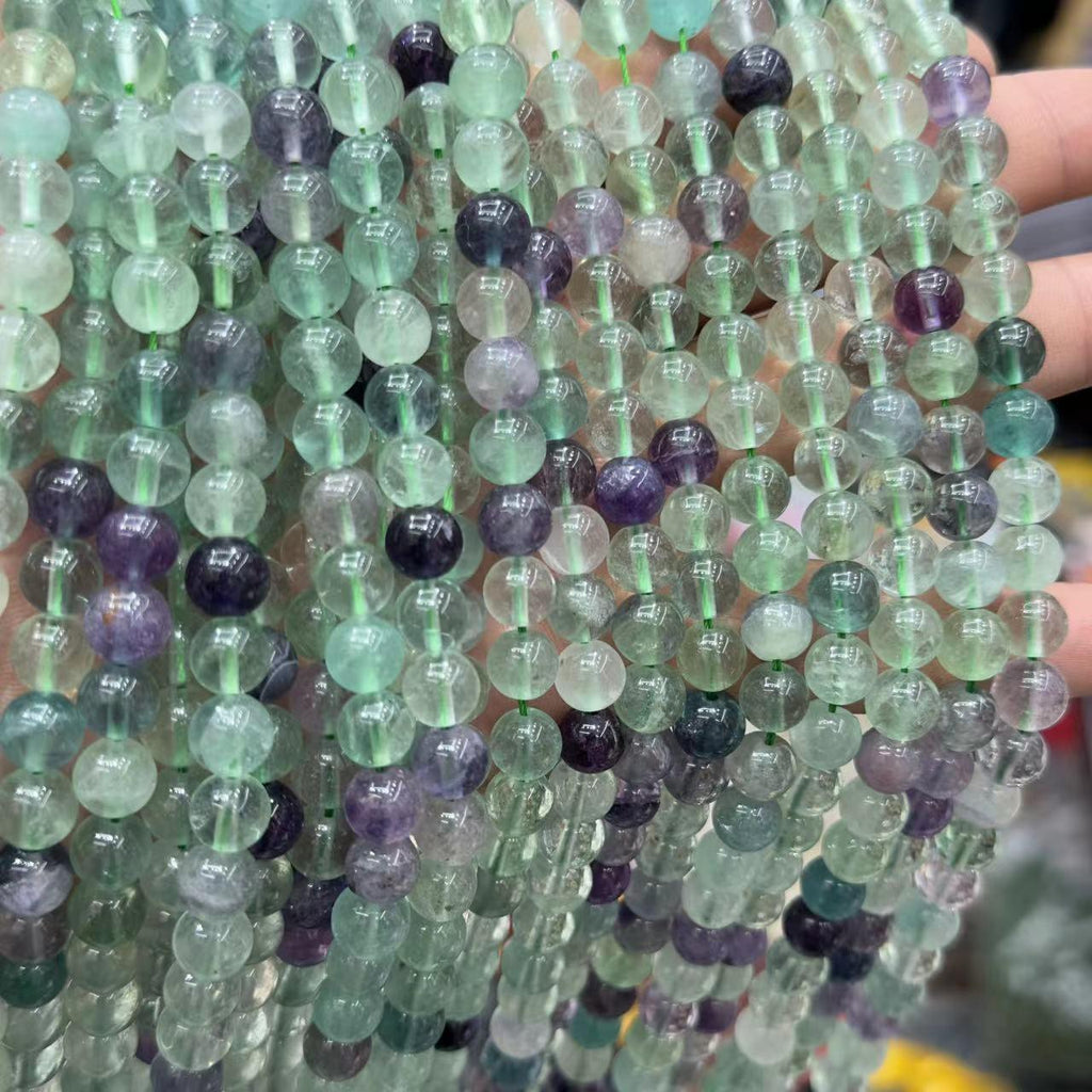 8/10mm green Fluorite Beads Wholesale - Free Shipping Over 300USD - Price at $ 3.10 /pc