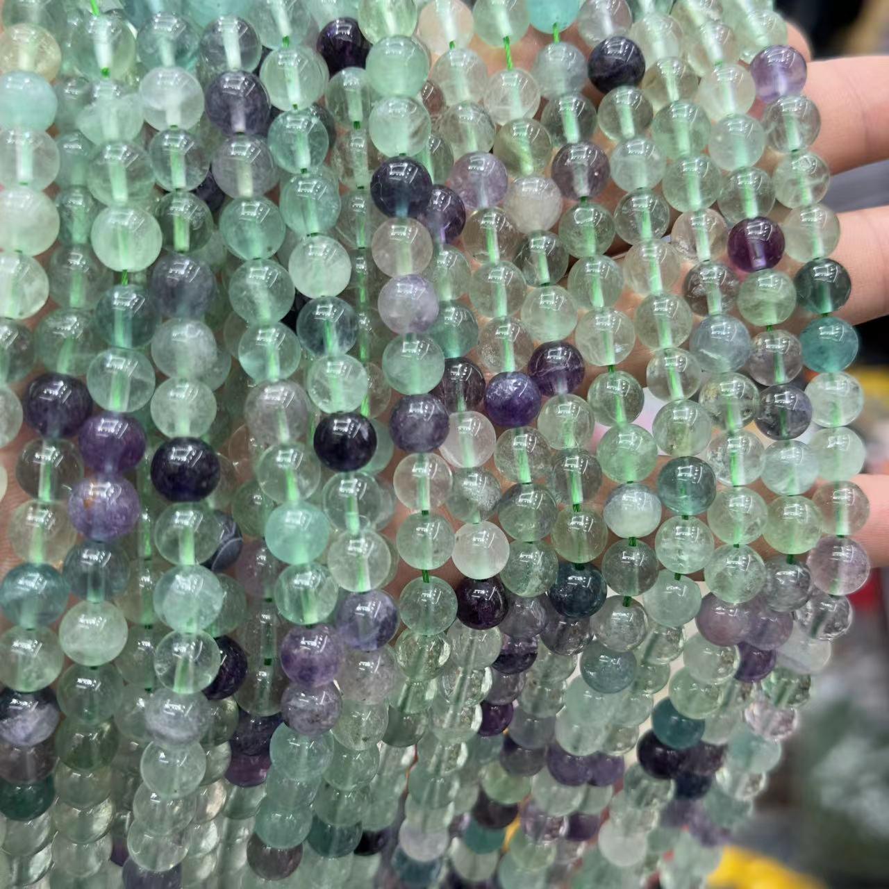 8/10mm green Fluorite Beads Wholesale - Free Shipping Over 300USD - Price at $ 3.10 /pc