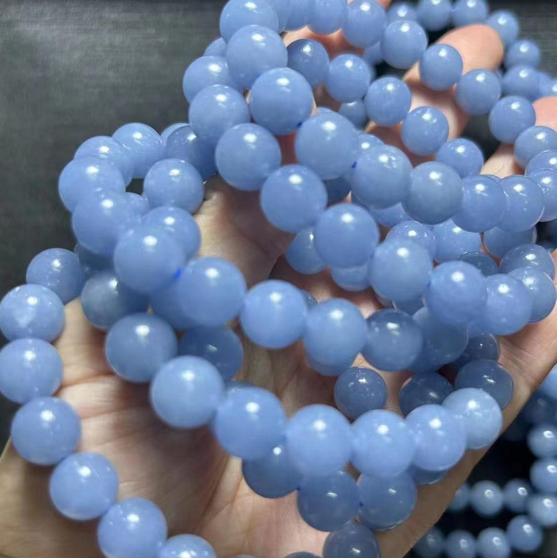 6/8/10MM Angelite Bracelet Wholesale - Free Shipping Over 300USD - Price at $ 5.20 /pc