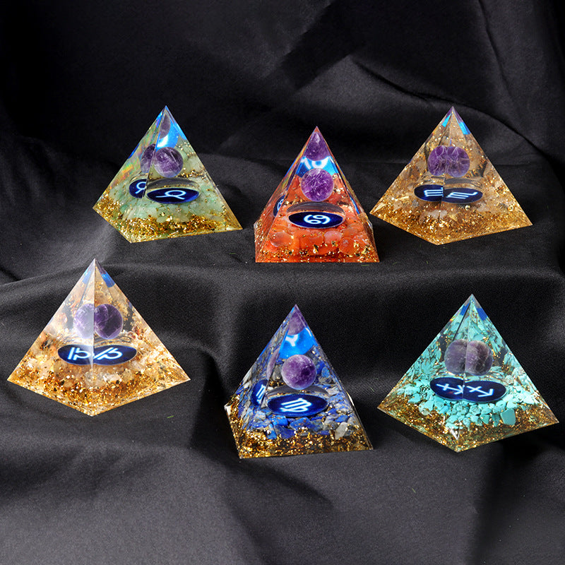 Zodiac Crystal Energy Pyramid 6cm