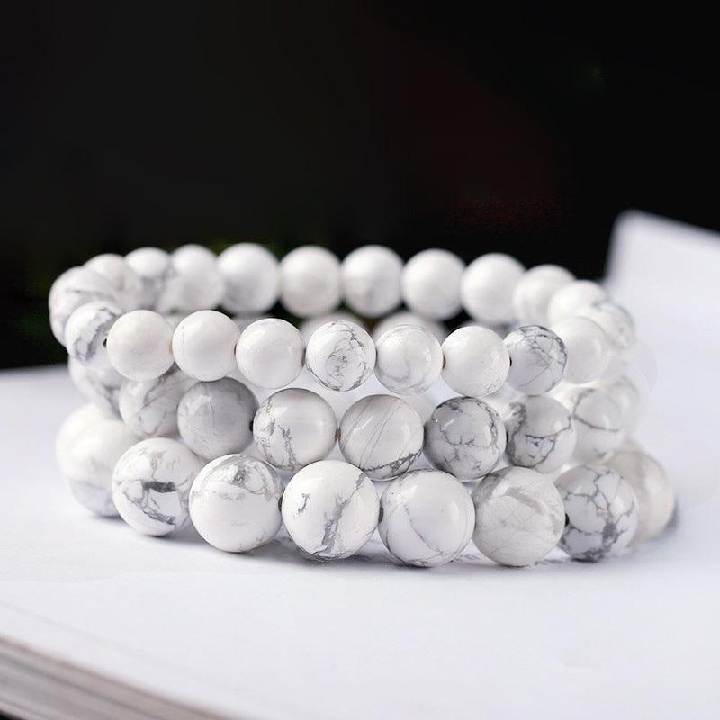 8/10mm Howlite bracelet Wholesale - Free Shipping Over 300USD - Price at $ 2.00 /pc