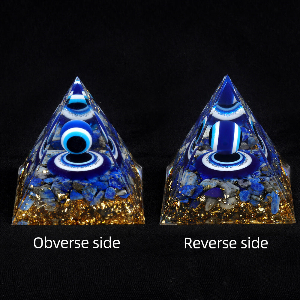 Evil - Eye Lapis Lazuli Crystal Pyramid 6cm