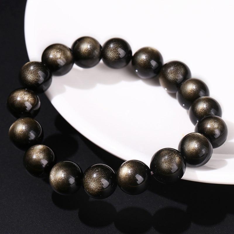 8/10/12MM Golden Obsidian Bracelet Wholesale - Free Shipping Over 300USD - Price at $ 2.50 /pc