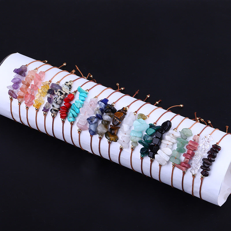 crystal chips rope bracelet
