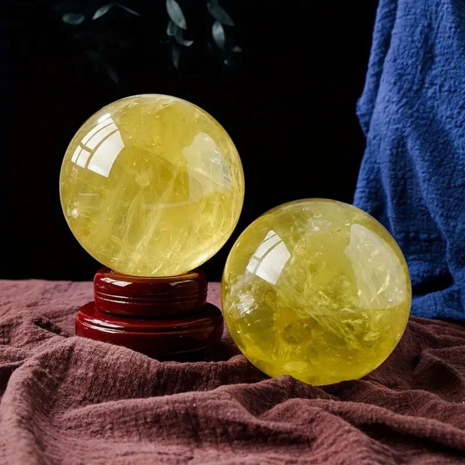 4-8cm Citrine sphere Wholesale - Free Shipping Over 300USD - Price at $ 55.00 /pc