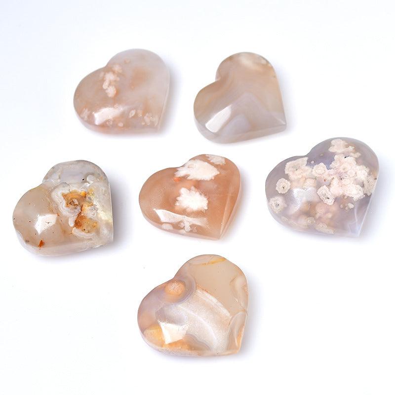 MLD flower agate heart 1KG Wholesale - Free Shipping Over 300USD - Price at $ 53.00 /pc
