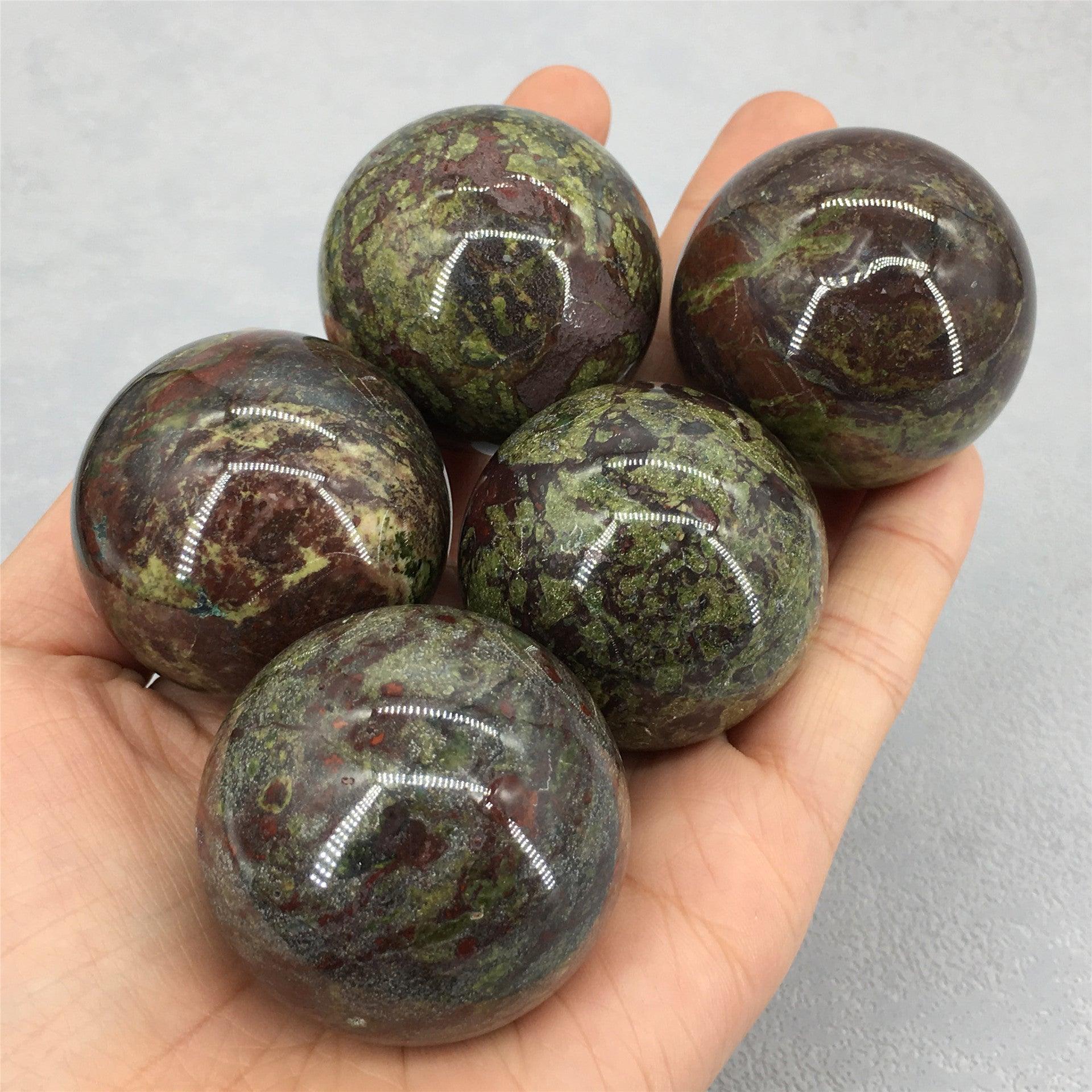 3-9cm Dragons Blood Jasper sphere Wholesale - Free Shipping Over 300USD - Price at $ 35.00 /pc