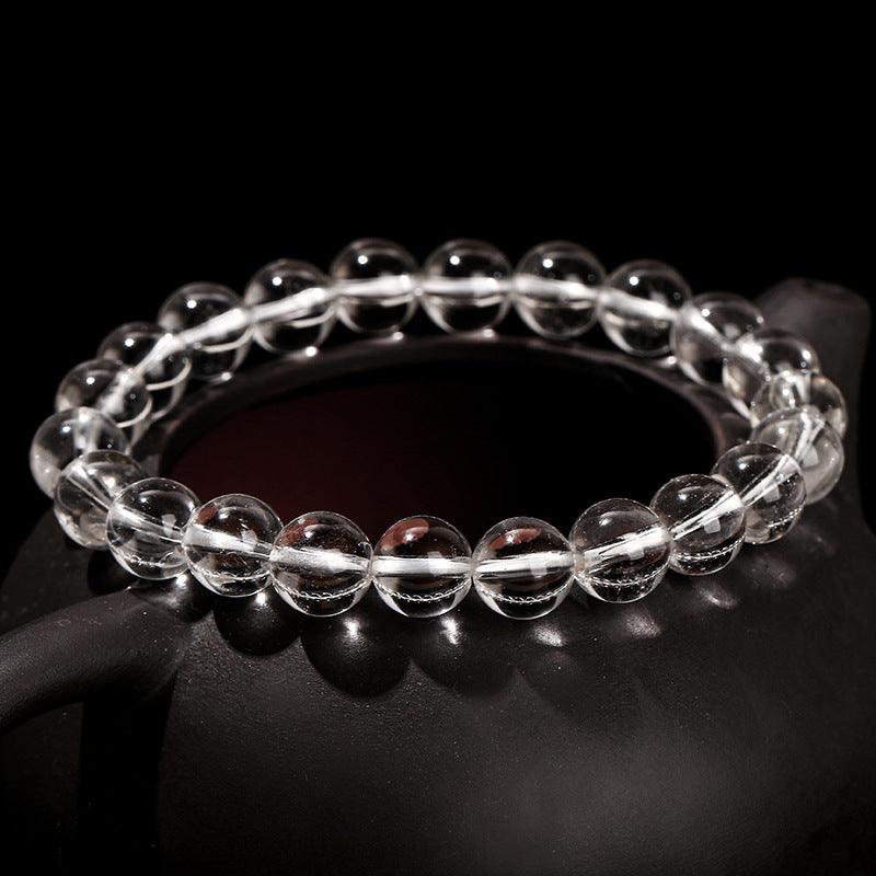 8/10/12mm Clear quartz bracelet Wholesale - Free Shipping Over 300USD - Price at $ 3.20 /pc