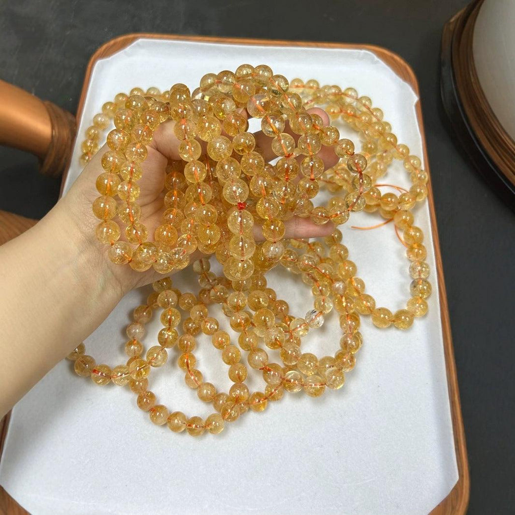 8/10mm Citrine bracelet Wholesale - Free Shipping Over 300USD - Price at $ 22.00 /pc