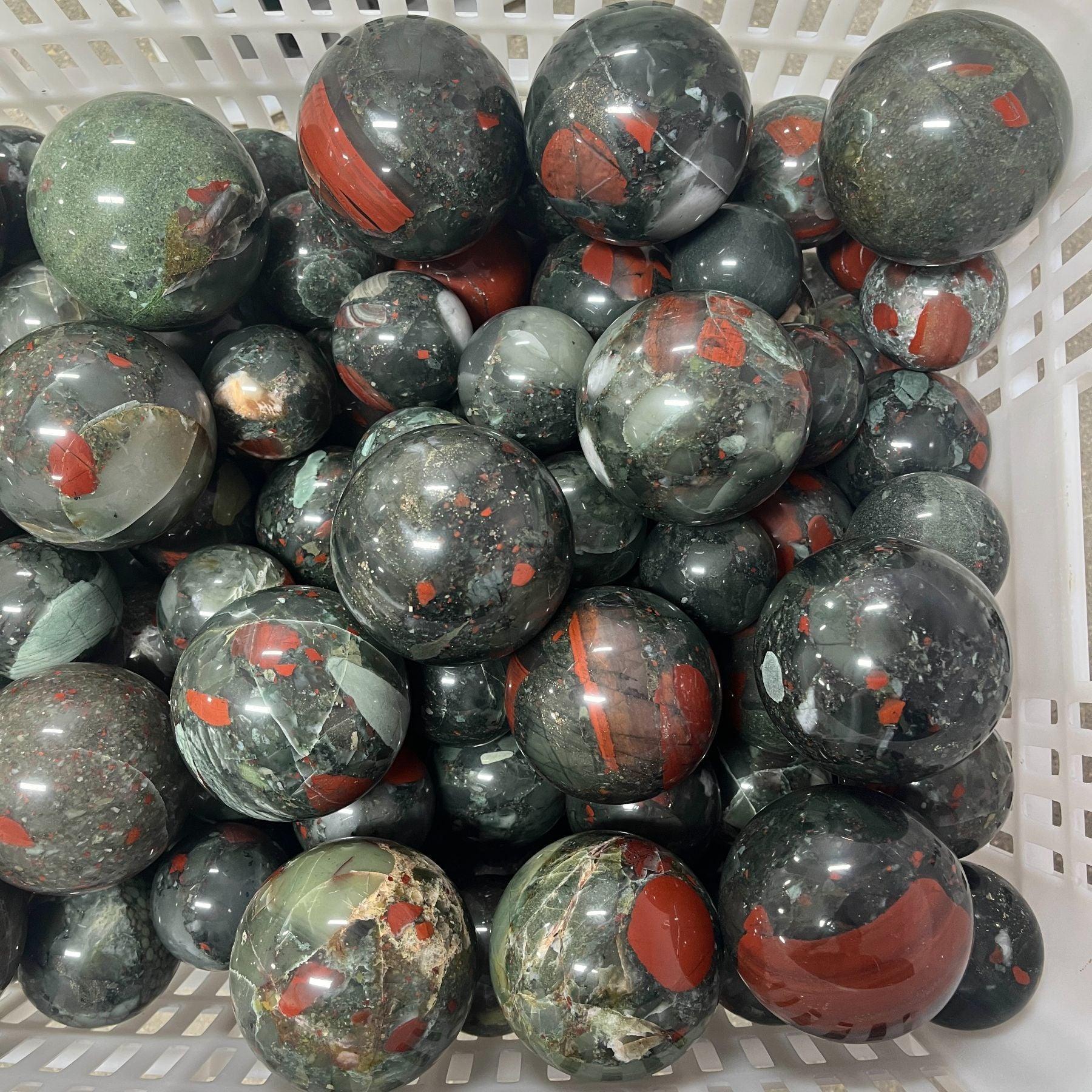 5-7cm african bloodstone sphere Wholesale - Free Shipping Over 300USD - Price at $ 35.00 /pc