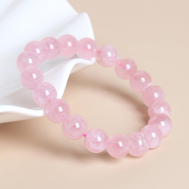 8/10/12MM Madagascar Rose Quartz Bracelet Wholesale - Free Shipping Over 300USD - Price at $ 5.60 /pc