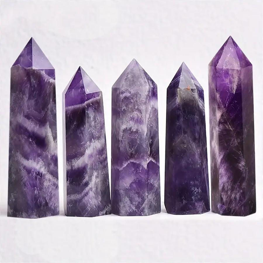 7-9CM chevron amethyst tower Wholesale - Free Shipping Over 300USD - Price at $ 33.00 /pc