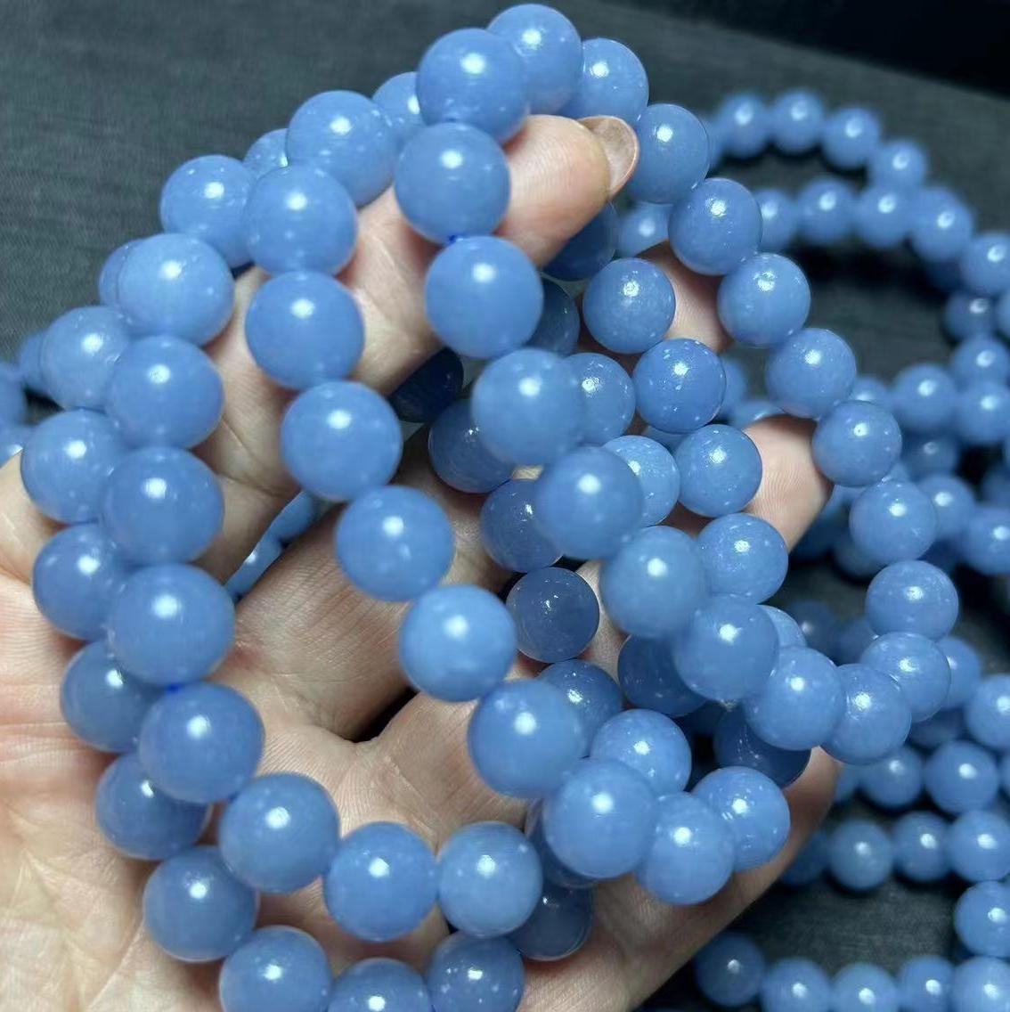 6/8/10MM Angelite Bracelet Wholesale - Free Shipping Over 300USD - Price at $ 5.20 /pc
