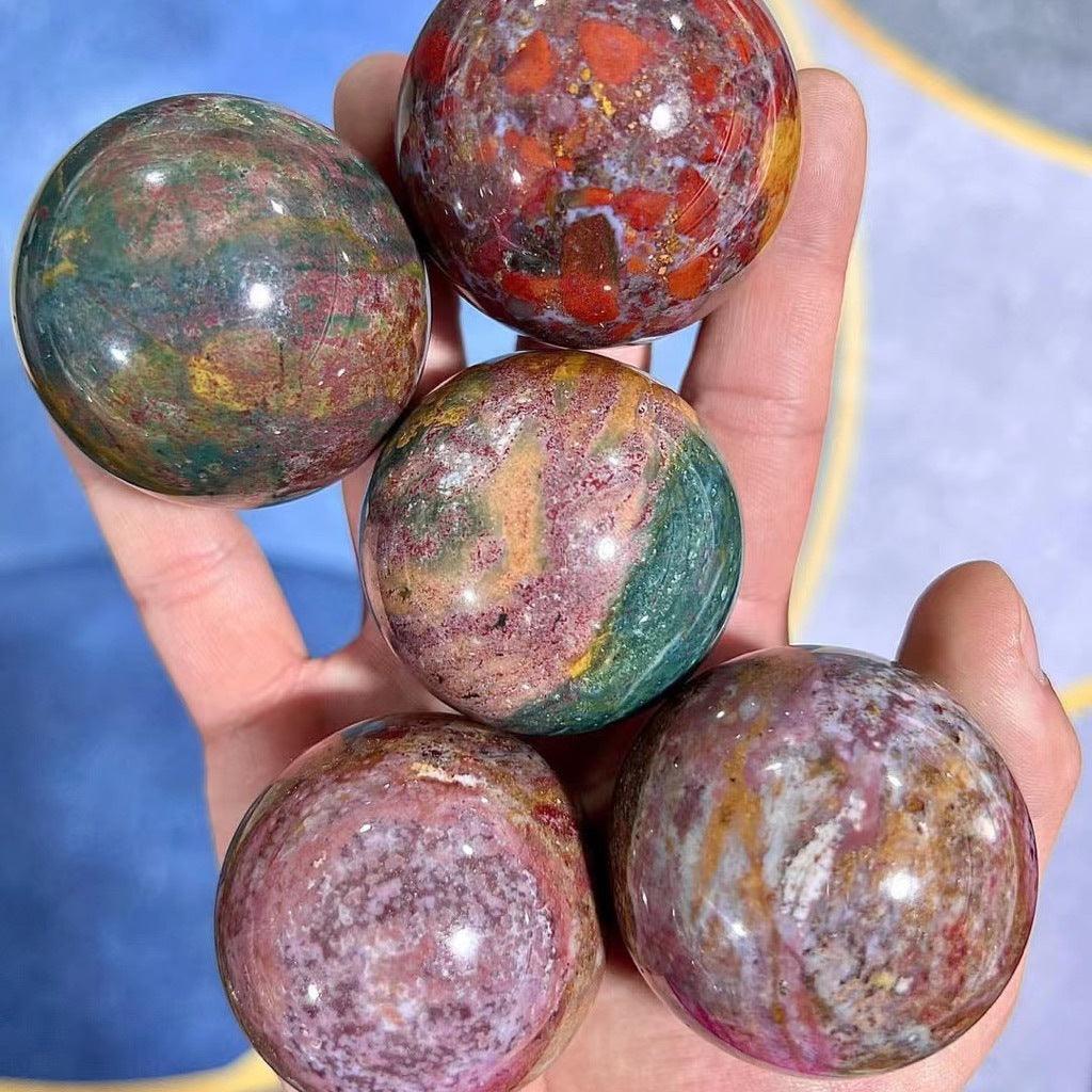 5-7cm Ocean Jasper sphere Wholesale - Free Shipping Over 300USD - Price at $ 62.00 /pc