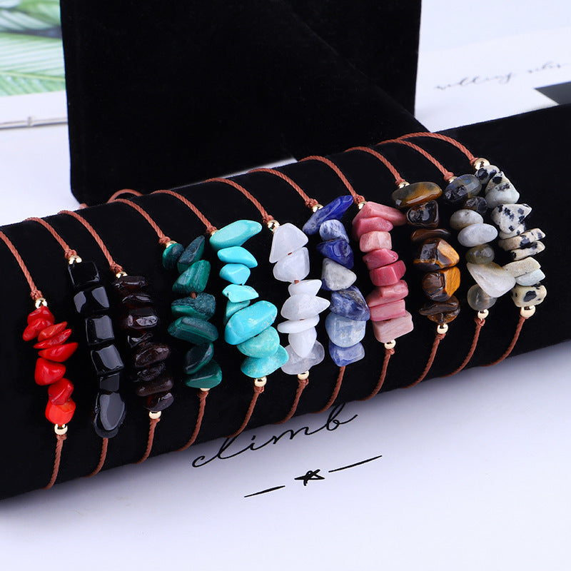 crystal chips rope bracelet