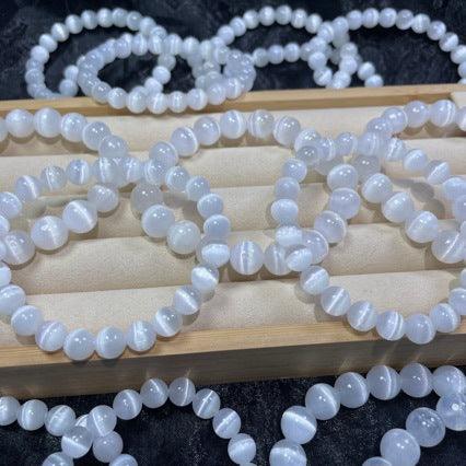 8/10mm Selenite Bracelet Wholesale - Free Shipping Over 300USD - Price at $ 6.00 /pc
