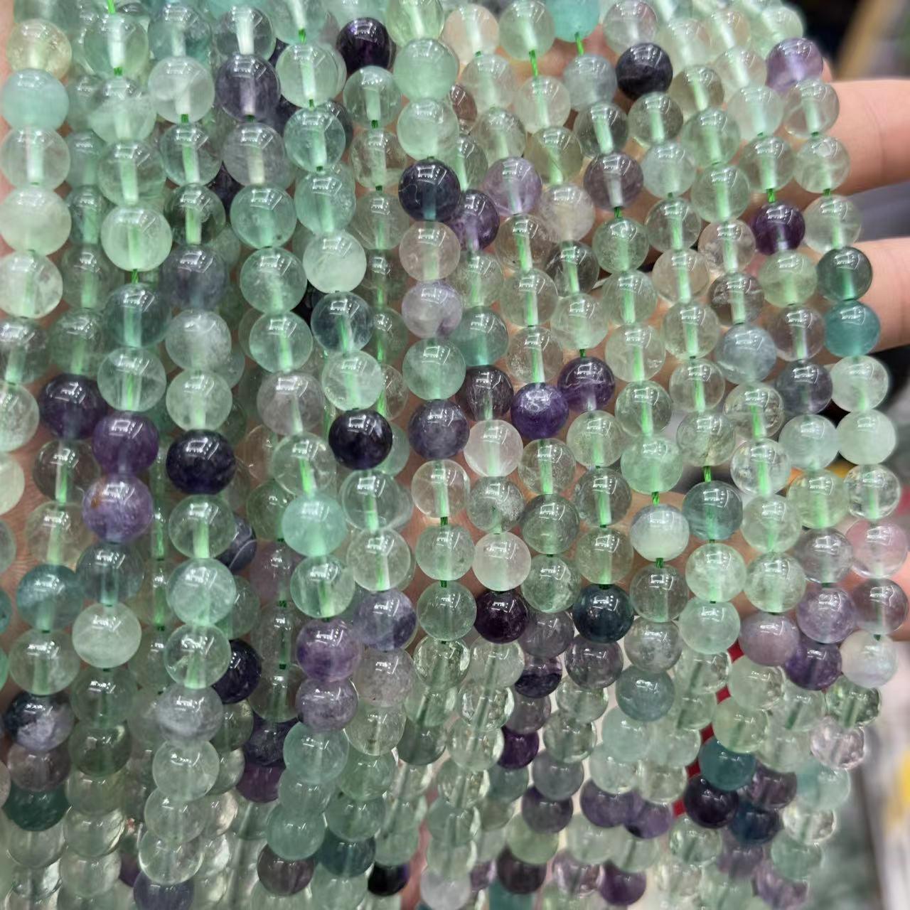 8/10mm green Fluorite Beads Wholesale - Free Shipping Over 300USD - Price at $ 3.10 /pc