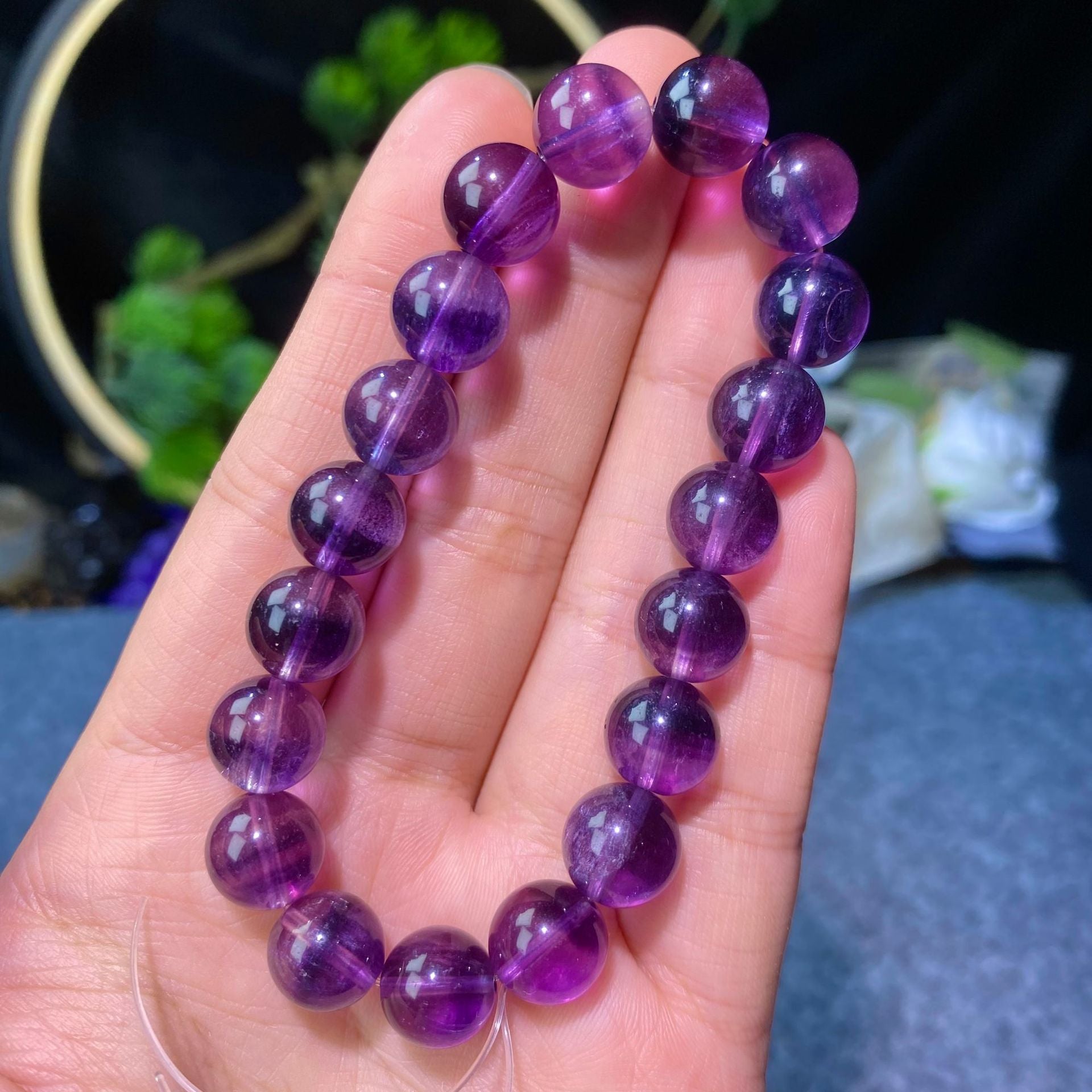 9-10mm Purple Fluorite bracelet