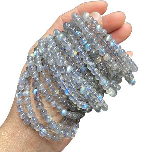 6/8/10mm Grey Moonstone Wholesale - Free Shipping Over 300USD - Price at $ 3.50 /pc