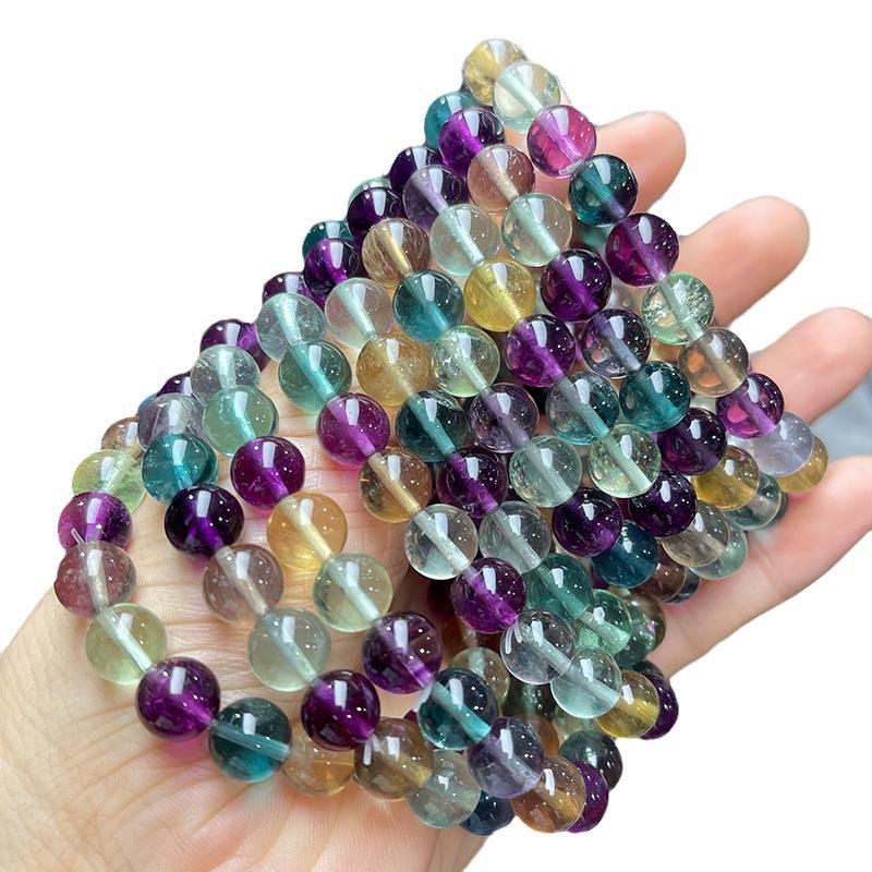 8/10MM Fluorite Bracelet Wholesale - Free Shipping Over 300USD - Price at $ 5.20 /pc