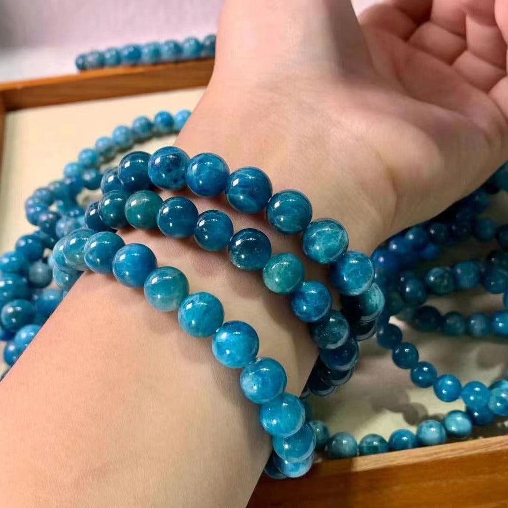 8/9mm blue apatite bracelet Wholesale - Free Shipping Over 300USD - Price at $ 3.00 /pc