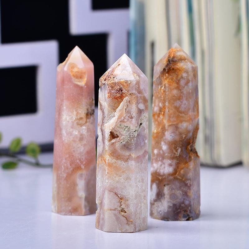 7-9CM flower agate towers Wholesale - Free Shipping Over 300USD - Price at $ 33.00 /pc
