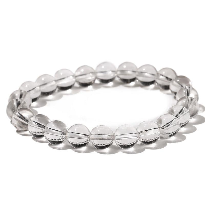 8/10/12mm Clear quartz bracelet Wholesale - Free Shipping Over 300USD - Price at $ 3.20 /pc