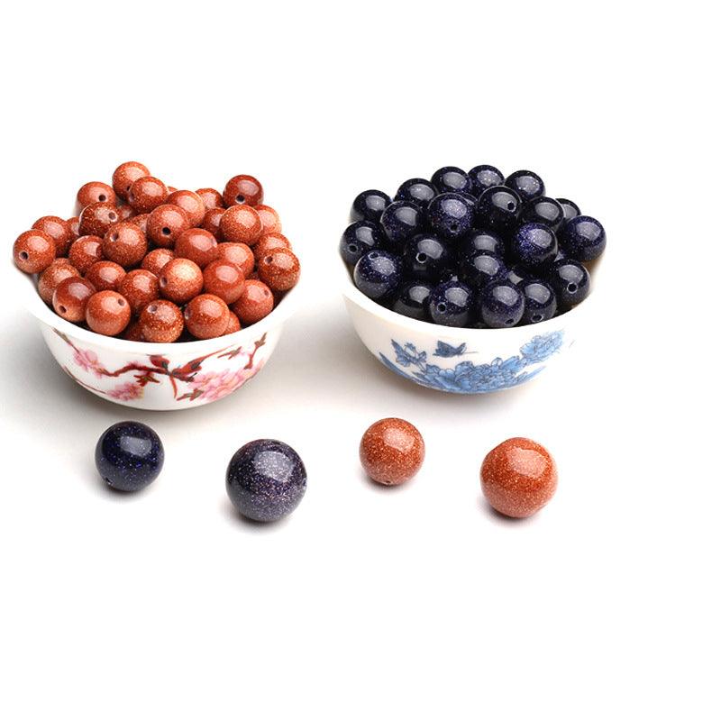 8/10/12mm Blue Gold sandstone Wholesale - Free Shipping Over 300USD - Price at $ 7.50 /pc