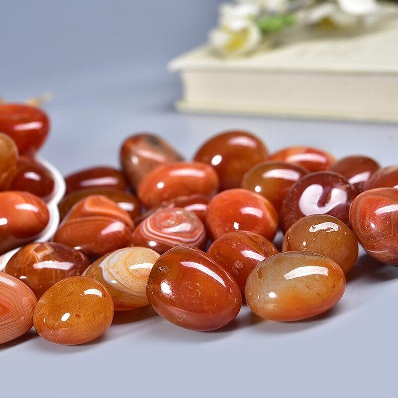 2-3CM carnelian tumbled stone Wholesale - Free Shipping Over 300USD - Price at $ 13.00 /pc