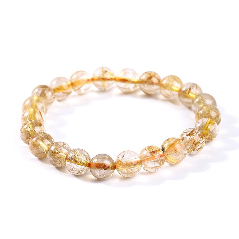 6/8/10MM Gold Rutilated quartz bracelet Wholesale - Free Shipping Over 300USD - Price at $ 4.00 /pc