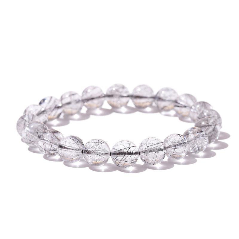 8/10/12MM Black Rutile Quartz Bracelet Wholesale - Free Shipping Over 300USD - Price at $ 4.00 /pc
