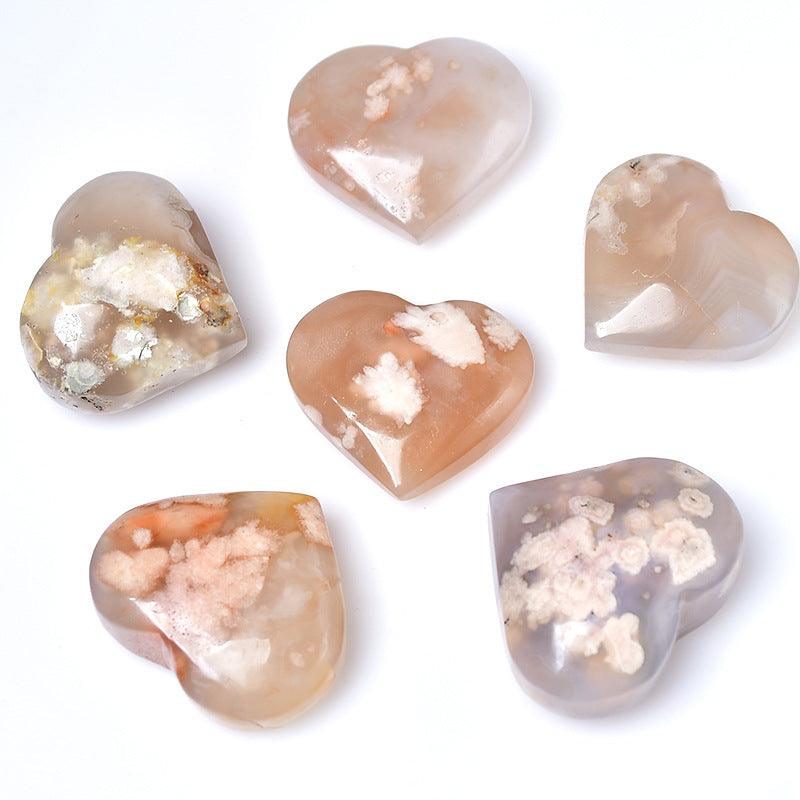 MLD flower agate heart 1KG Wholesale - Free Shipping Over 300USD - Price at $ 53.00 /pc