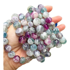 10/12mm Featehr Fluorite Bracelet Wholesale - Free Shipping Over 300USD - Price at $ 35.00 /pc