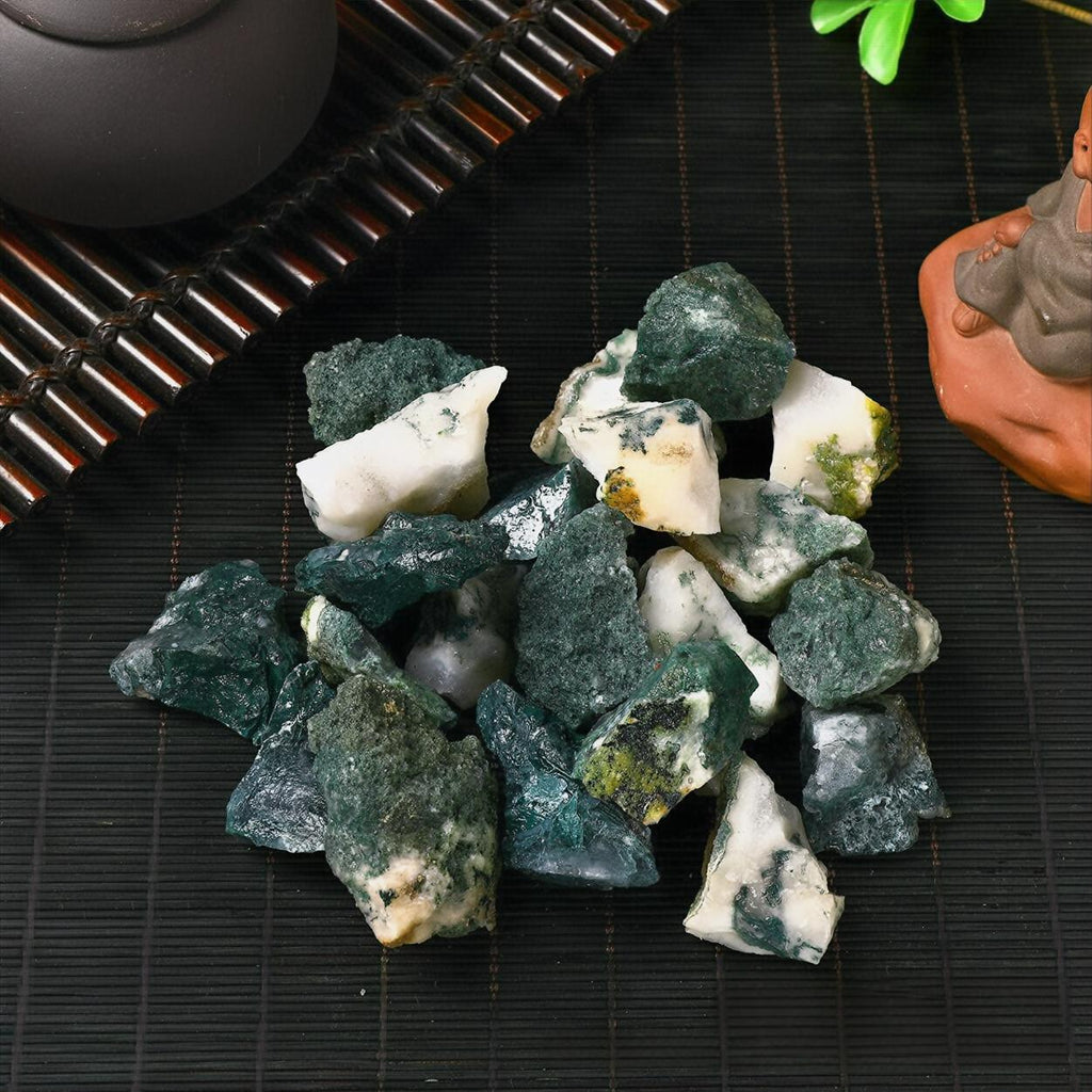 3-5cm green moss agate raw stone Wholesale - Free Shipping Over 300USD - Price at $ 6.60 /pc