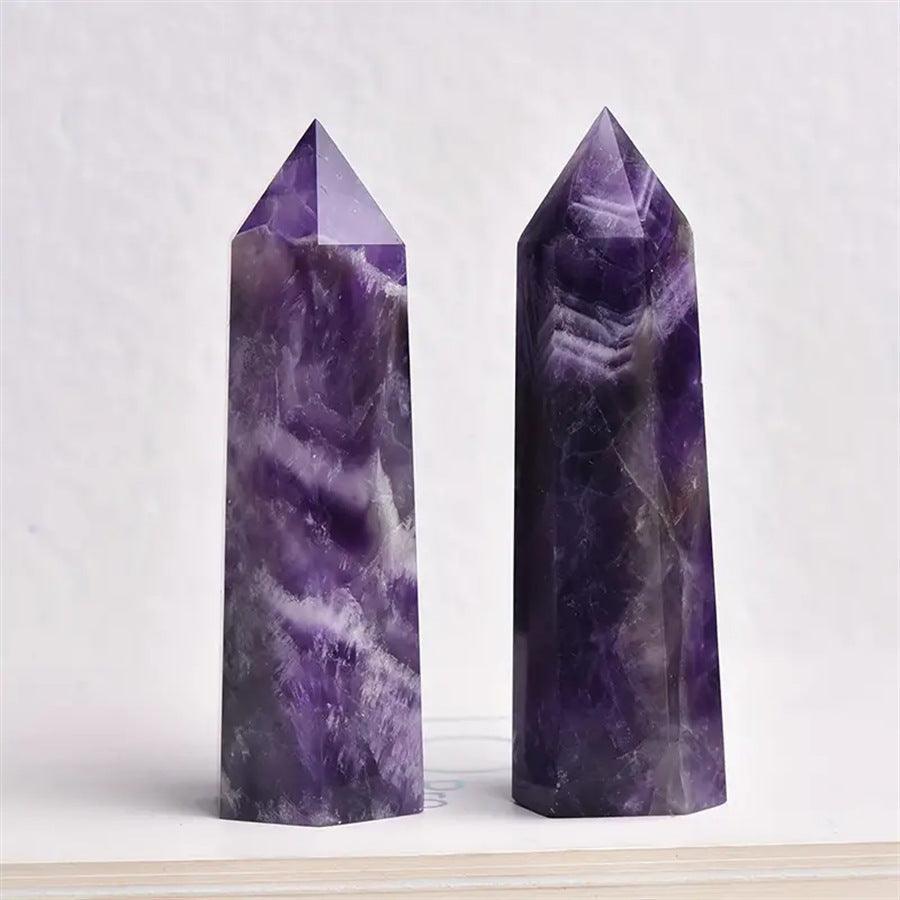 7-9CM chevron amethyst tower Wholesale - Free Shipping Over 300USD - Price at $ 33.00 /pc