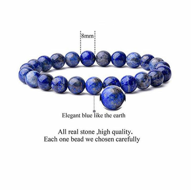 8mm Lapis lazuli Lazurite bracelet Wholesale - Free Shipping Over 300USD - Price at $ 3.90 /pc