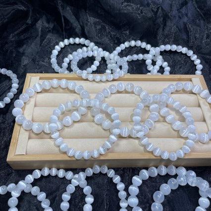 8/10mm Selenite Bracelet Wholesale - Free Shipping Over 300USD - Price at $ 6.00 /pc