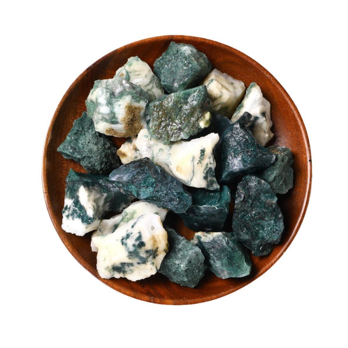 3-5cm green moss agate raw stone Wholesale - Free Shipping Over 300USD - Price at $ 6.60 /pc