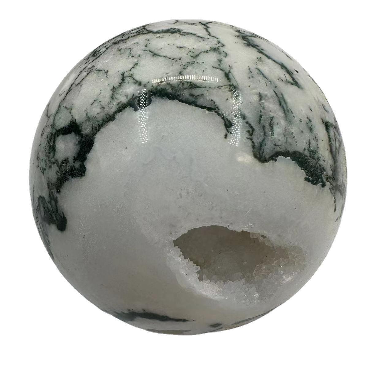 MLD moss agate druzy spheres 1KG