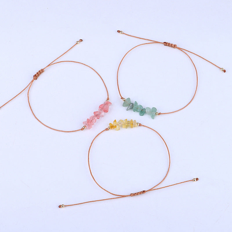 crystal chips rope bracelet