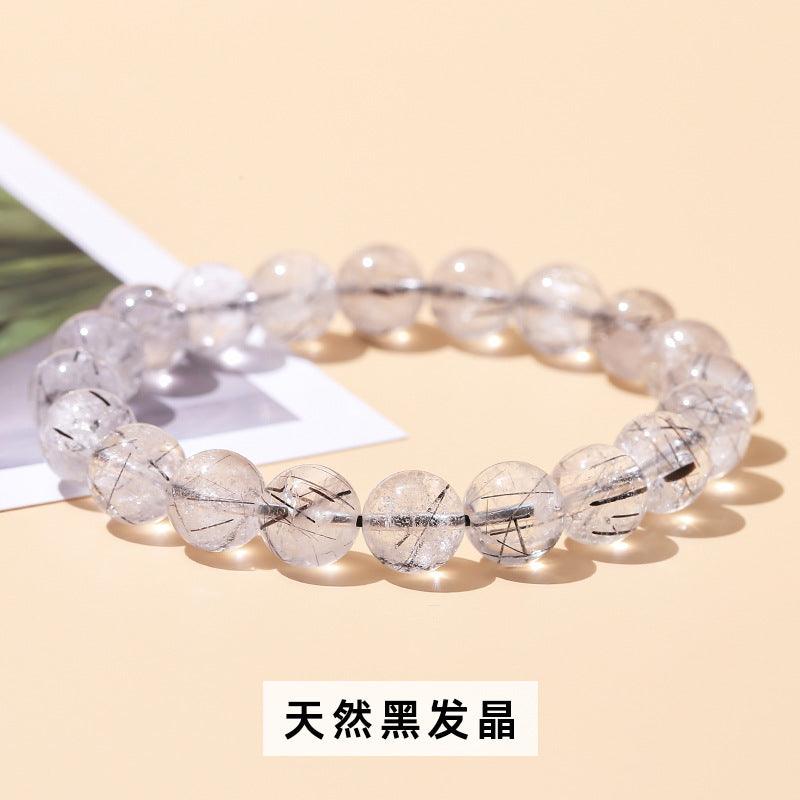 8/10/12MM Black Rutile Quartz Bracelet Wholesale - Free Shipping Over 300USD - Price at $ 4.00 /pc