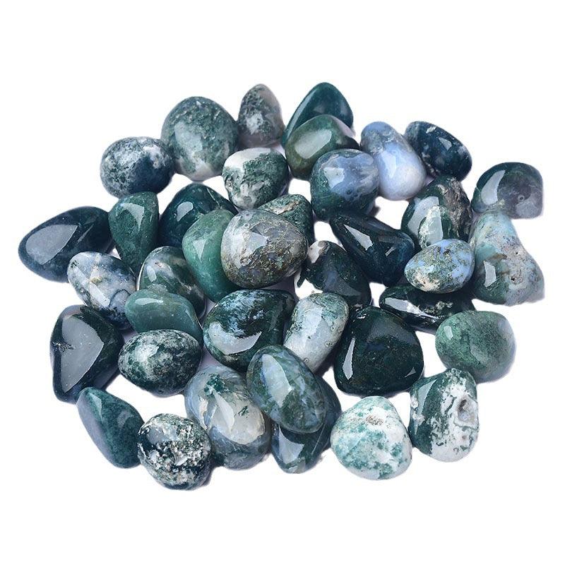 2-3CM moss agate tumbled stone Wholesale - Free Shipping Over 300USD - Price at $ 6.60 /pc