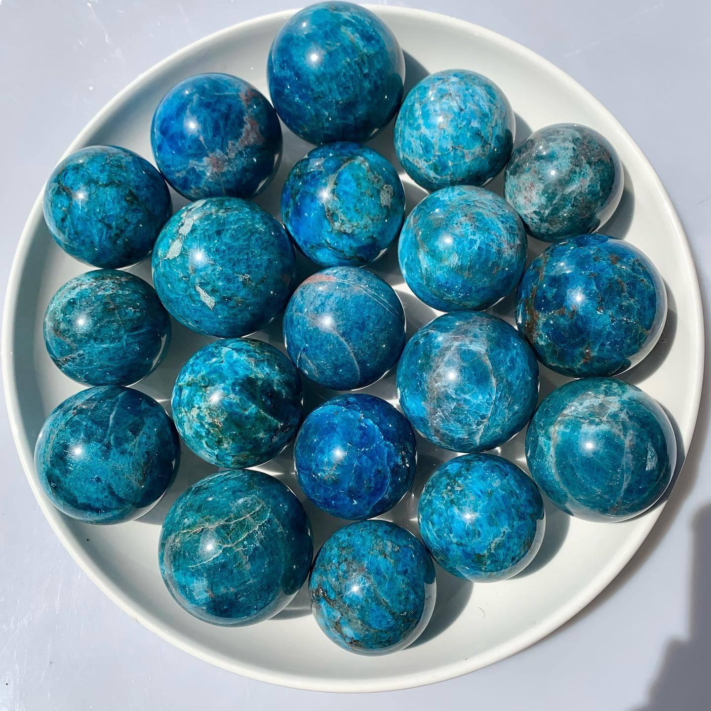 5-7cm blue apatite sphere Wholesale - Free Shipping Over 300USD - Price at $ 66.00 /pc