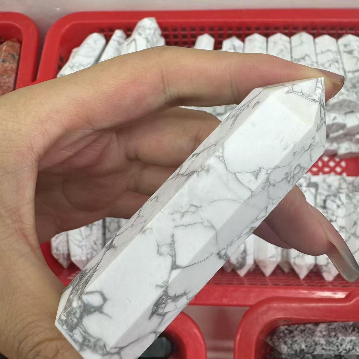 5-9cm Howlite tower point Wholesale - Free Shipping Over 300USD - Price at $ 33.00 /pc