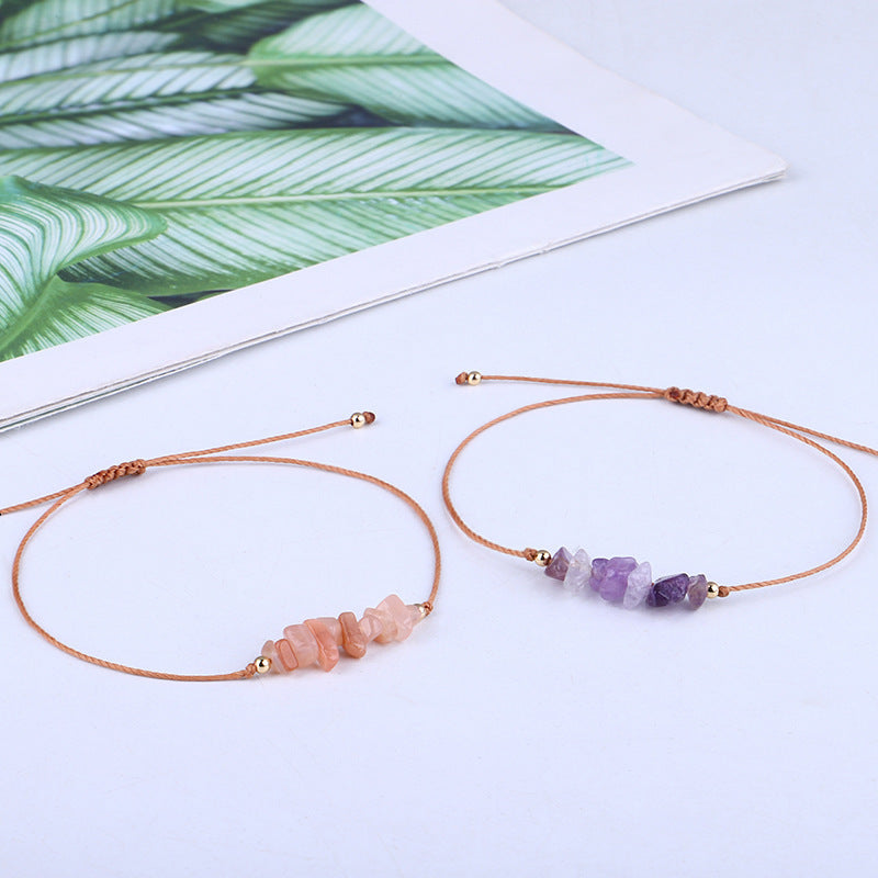 crystal chips rope bracelet