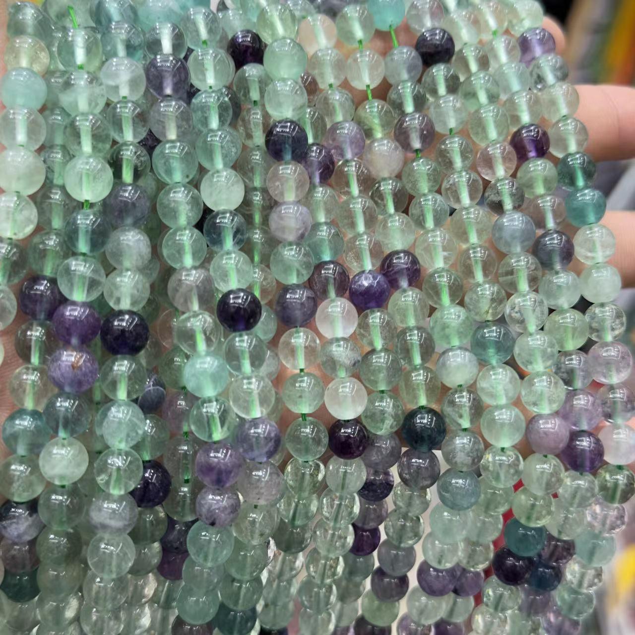 8/10mm green Fluorite Beads Wholesale - Free Shipping Over 300USD - Price at $ 3.10 /pc